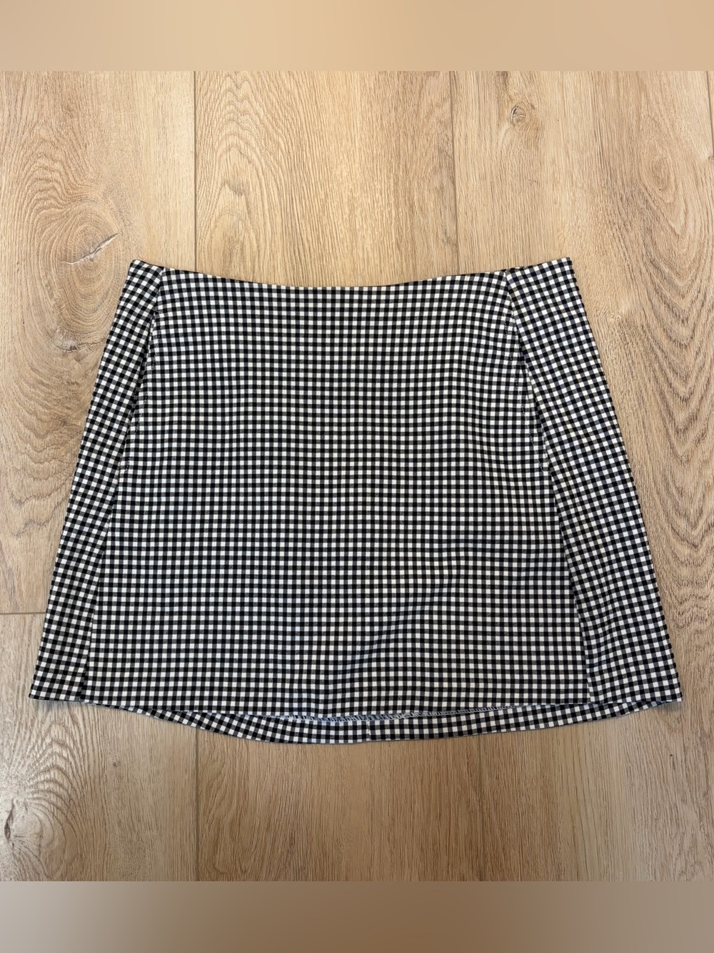 Black & White Gingham Mini Skirt